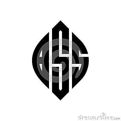 BSS circle letter logo design with circle and ellipse shape. BSS ellipse letters with typographic style. The three initials form a Vector Illustration