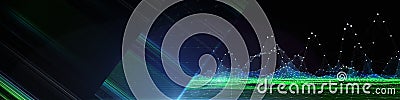 bstract background graph wireframe from circles and blurred lines on dark. Big Data. Technology concept virtual data analytical Stock Photo