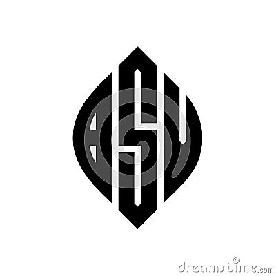 BSV circle letter logo design with circle and ellipse shape. BSV ellipse letters with typographic style. The three initials form a Vector Illustration