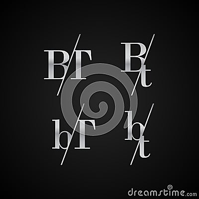 BT initial letter elegant symbol template vector Vector Illustration