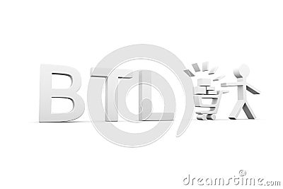 BTL concept white background Cartoon Illustration