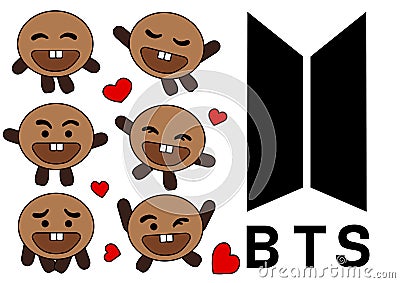 BTS icon shooky illustrations fanart Vector Illustration