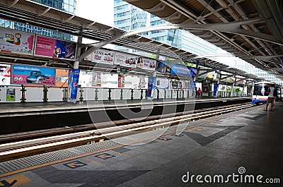 BTS or Skytrain in Bangkok Thailand. Editorial Stock Photo