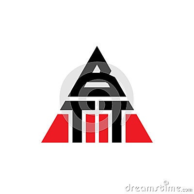BTT triangle letter logo design with triangle shape. BTT triangle logo design monogram. BTT triangle vector logo template with red Vector Illustration