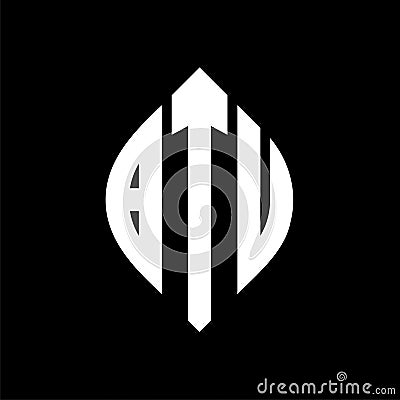 BTU circle letter logo design with circle and ellipse shape. BTU ellipse letters with typographic style. The three initials form a Vector Illustration