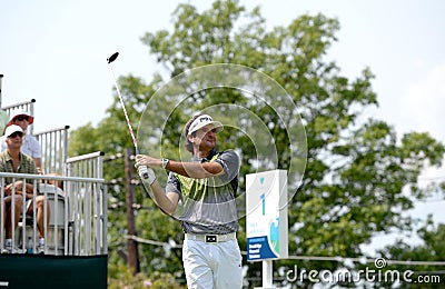 Bubba Watson at the 2015 Barclays Tournament held at the Plainfield Country Club in Edison,NJ. Editorial Stock Photo