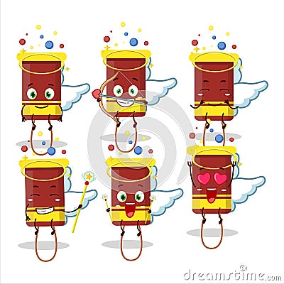 Bubble blaster firework cartoon designs as a cute angel character Vector Illustration