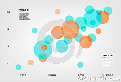 Bubble chart with elements venn diagram infographics for three circle design vector and marketing can be used for Vector Illustration