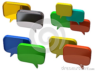 Bubble chat icons Stock Photo