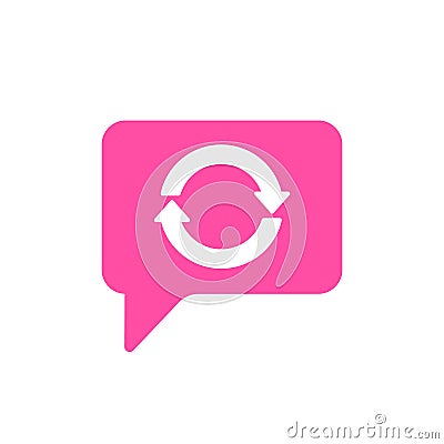 Bubble chat message refresh reload sync icon Vector Illustration