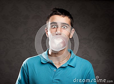 Bubble with chewing gum Stock Photo