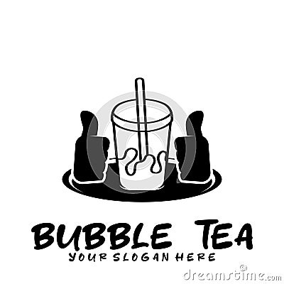 Bubble drink tea logo icon Vector Illustration