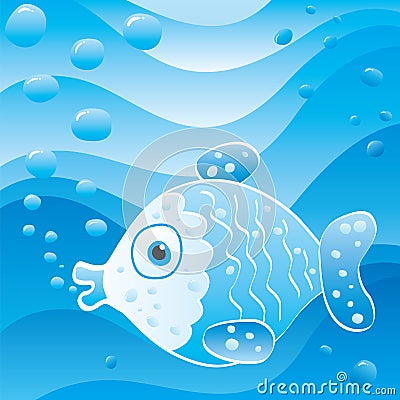 Bubble fish Vector Illustration