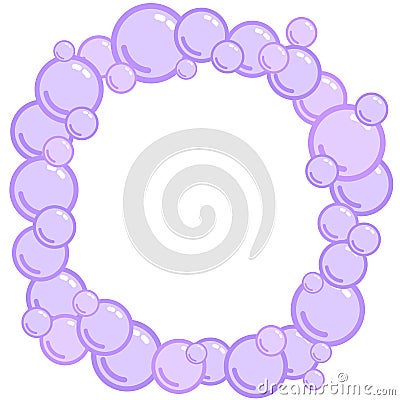 Bubble frame, place for text from blobs, soap blister bounding box, foam border, vector Vector Illustration