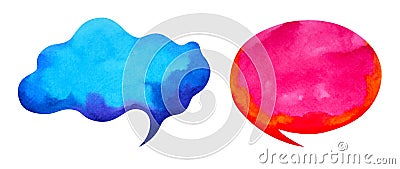 Bubble free speaking watercolor painting illustration design hand drawn Cartoon Illustration