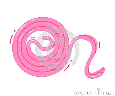 Bubble Gum Pink Long Roll as Sweet Chewing Gum Vector Illustration Vector Illustration