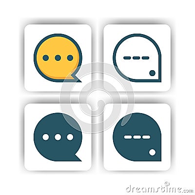 Bubble icon for mobile, web, and presentation with flat color vector illustrator Vector Illustration