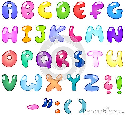 Bubble letters Vector Illustration