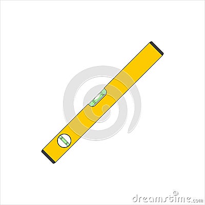 Bubble level tool in a flat style. Building and engineering equipment. Measure Cartoon Illustration