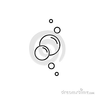 Bubble Line Icon. Soap Foam, Fizzy Drink, Oxygen Bubble Linear Pictogram. Circle Bubble Soap Outline Icon. Cleaning Vector Illustration