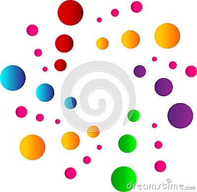 Bubble logo, colorful circle background logo for medicine, drugs health care concept logo on white background Stock Photo