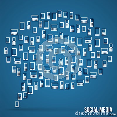 Bubble made from icons phones Vector Illustration