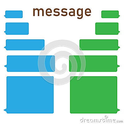 Bubble message design template for chat or website. Chat interface. Empty chat bubbles with place for text. Isolated. Flat style. Vector Illustration