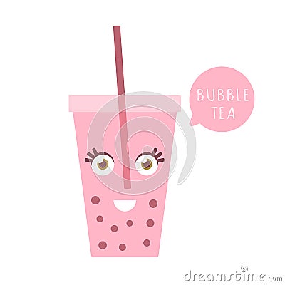 Bubble, pearl tea. Vector illustration Vector Illustration