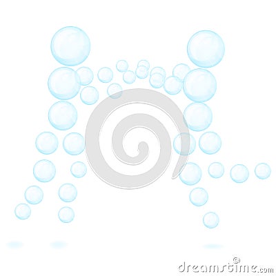 Bubble people. Isolated white background. Vector Illustration