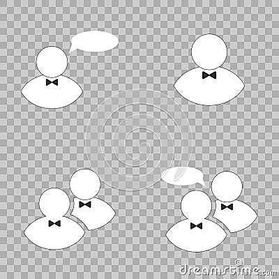 Bubble simple isolated vector icon eps 10. Person symbol. Human avatar. Flat style. EPS 10 on transparent background. Vector Illustration