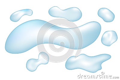 Vector Realistic Blue Splash Pure Water, isolated on white Vector Illustration