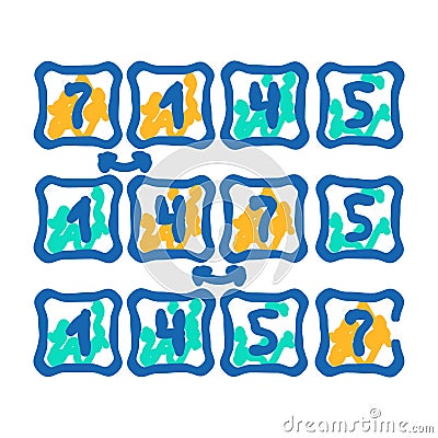 bubble sort algorithm icon doodle illustration Cartoon Illustration