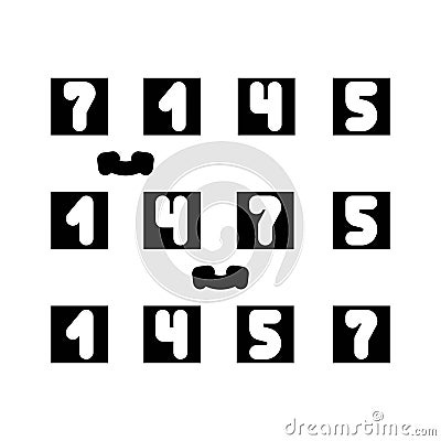 bubble sort algorithm glyph icon vector illustration Vector Illustration