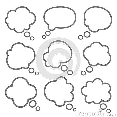 Bubble for speech set isolated on white background Vector Illustration