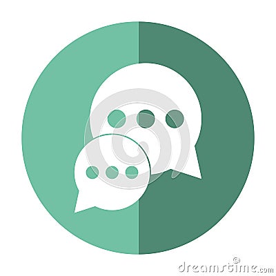 Bubble talk dialog chatting social media green circle shadow Vector Illustration