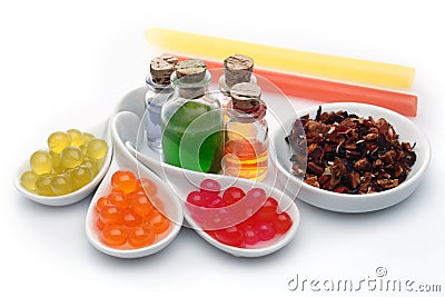 Bubble tea ingredients Stock Photo