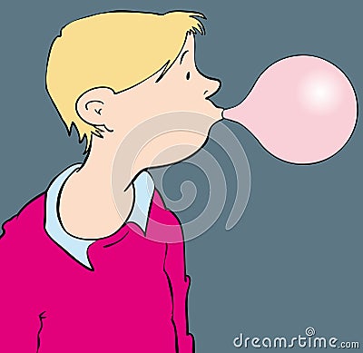 Bubblegum boy Vector Illustration