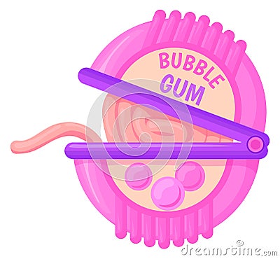 Bubblegum stick roll. Sweet candy cartoon icon Stock Photo