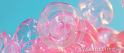 Bubblegum texture showing wet consistency with saliva and stringy features Stock Photo
