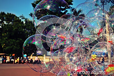 The bubbles of colours.. fulfilling life at its best.. enjoy Goa.. have fun Stock Photo