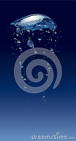 Bubbles in deep water Vector Illustration