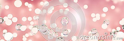 Bubbles float against a soft pink background, creating a whimsical atmosphere, perfect for celebrations. 3d rendering Stock Photo