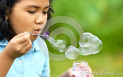 Bubbles Girl 02 Stock Photo