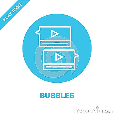 bubbles icon vector. Thin line bubbles outline icon vector illustration.bubbles symbol for use on web and mobile apps, logo, print Vector Illustration