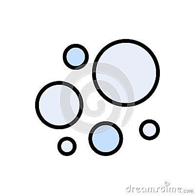 Bubbles vector line colour icon Vector Illustration