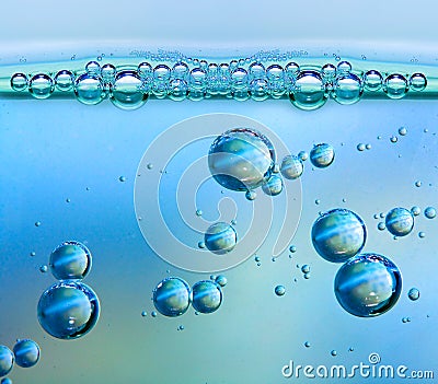 Bubbles in liquid. Stock Photo