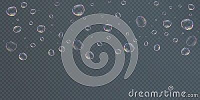Bubbles are located on a transparent background Vector Illustration
