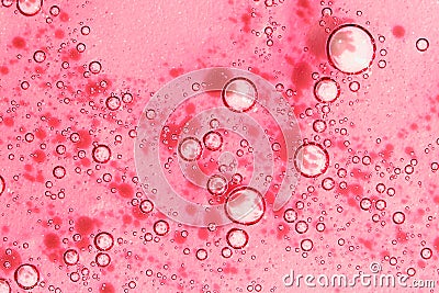 Bubbles on pink jelly Stock Photo