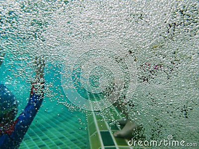 Bubbles in the pool Stock Photo