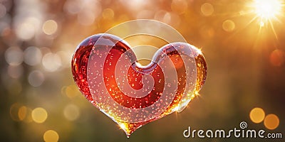 Bubbles in the shape of a heart for Valentine s Day with bokeh Stock Photo